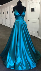 Pretty Royal Blue A-line Spaghetti Straps Prom Dresses For Black girls For Women, Evening Dresses