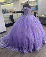 Lilac Corset Mexican Quinceanera Dress Ball Gown