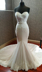 Mermaid Sweetheart Lace Long Train 2024 Wedding Dresses