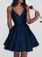 Burgundy 2023 Short Cute Simple Spaghetti Straps Homecoming Dresses