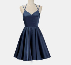Lovely Short Straps Halter Navy Blue Summer Women in Stock Homecoming Dresses