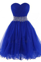 Cheap Homecoing Short Homecoing Sweetheart Royal Blue Homecoing Beading Homecoing Royal Blue Prom Dresses