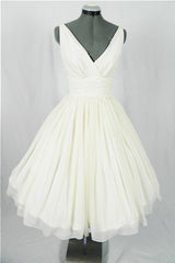 New Arrival V Neck Ivory Simple Short The Charming Chiffon Heomcoming For Homecoming Dresses