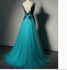 Top Selling Long Open Back Navy Blue Lace Long Women Modest Elegant Prom Dresses