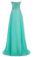 Long Chiffon 2024 Crystal Beaded Evening Dresses