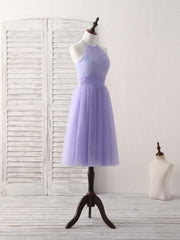 Purple Tulle Short Prom Dress Outfits For Girls, Simple Purple Homecoming Dress