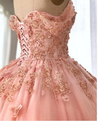 Quince Dresses For Black girls Pink Ball Gowns Off the Shoulder Wedding Dress