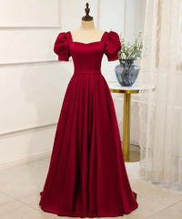 Red Puff Sleeve Prom Dress Outfits For Women / Red Bridesmaid Dress Outfits For Women / Victorian Dress