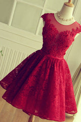 Red Short Lace Homecoming Dresses For Black girls For Women,Knee-length Prom Dress Outfits For Girls,Party Gown