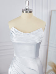 Sheath Silk Like Satin Strapless Pleated Short/Mini Dress