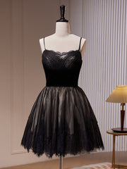 Short Black Lace Prom Dresses For Black girls For Women, Short Black Lace Formal Homecoming Dresses