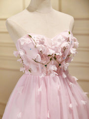 Short Pink Floral Prom Dresses For Black girls For Women, Short Pink Floral Formal Homecoming Dresses