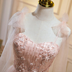 Short Pink Floral Prom Dresses For Black girls For Women, Short Pink Tulle Floral Formal Homecoming Dresses