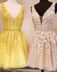 Short V-neck Tulle Prom Homecoming Dresses For Black girls Lace Embroidery