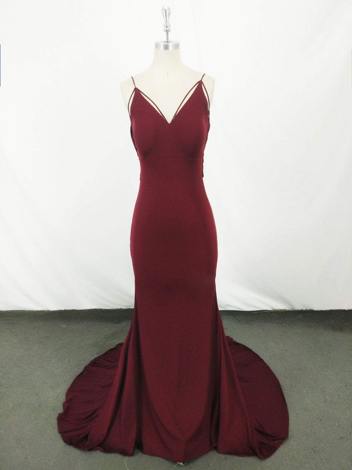 Simple Burgundy Mermaid Long Prom Dress Outfits For Girls, Burgundy Evening Dress