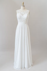 Straps Lace A-line Boho Wedding Dress