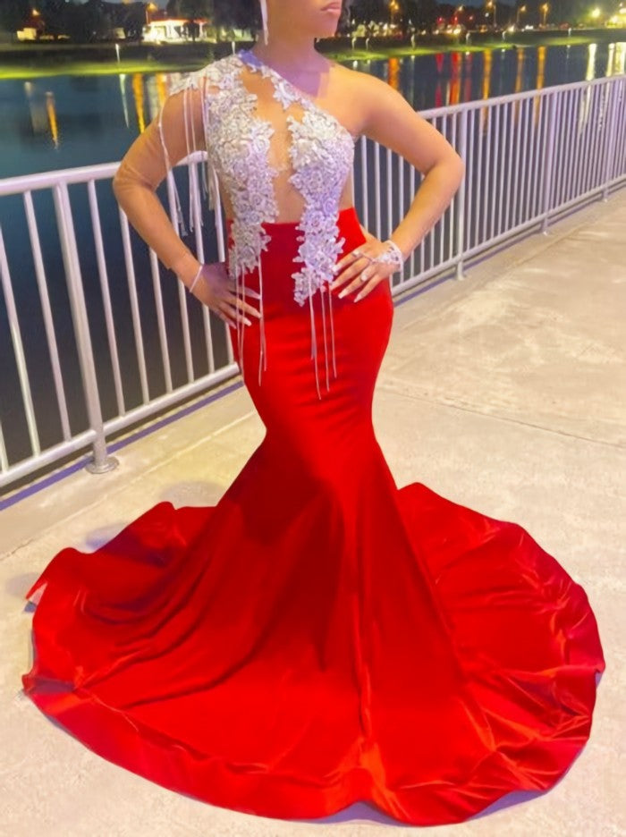 Stunning and Elegant Princess Party Wear Gown Red Prom Dresses