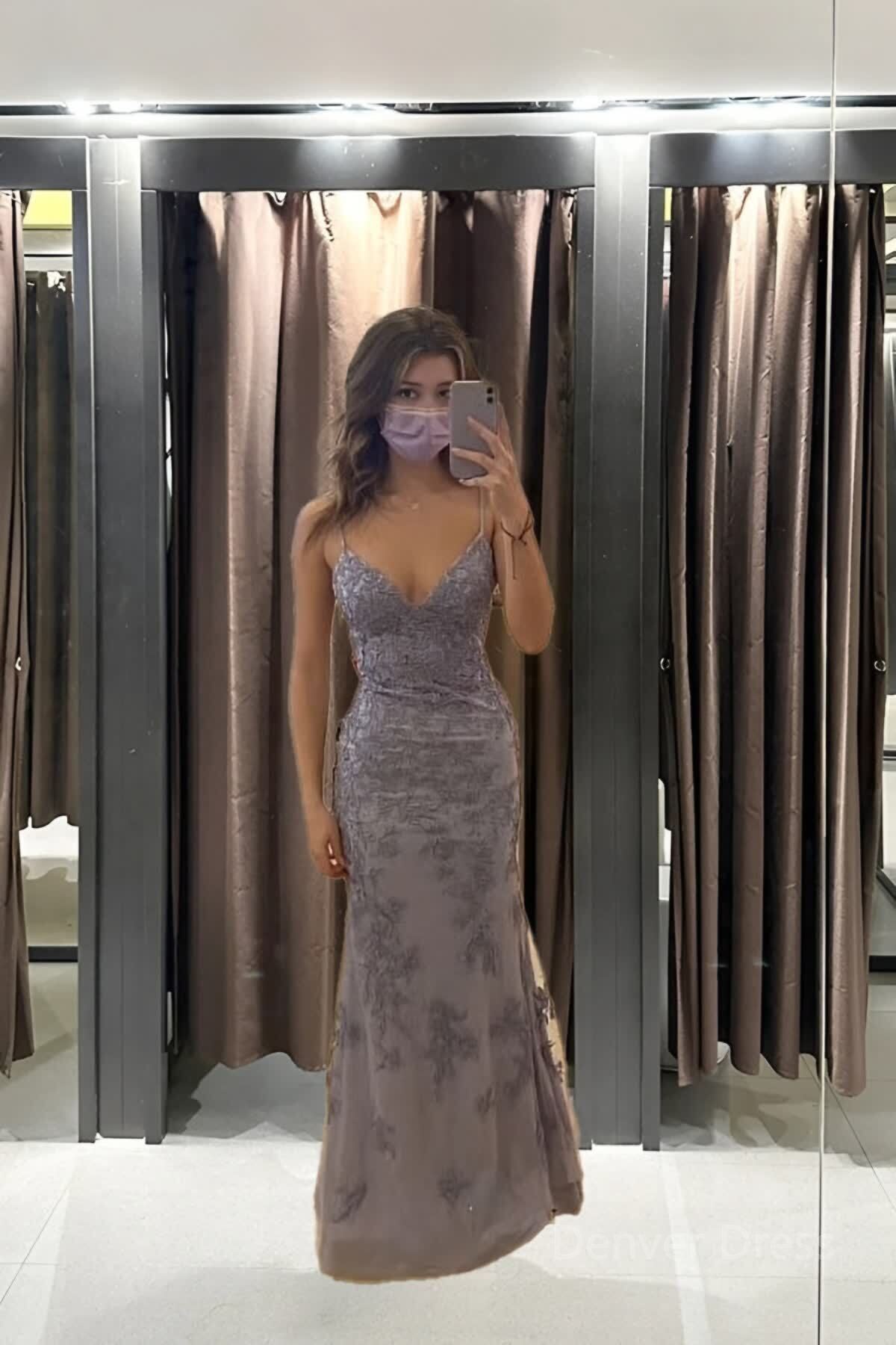 Stunning Spaghett-Straps Mermaid Prom Dress Straps With Lace 22th Birthday Outfit Main image