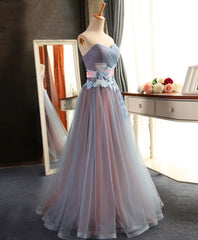 Sweetheart Neck Tulle Long Prom Dress Outfits For Girls, Evening Dress