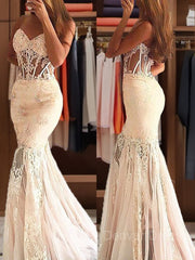 Mermaid Sweetheart Sweep Train Tulle Prom Dresses For Black girls With Appliques Lace