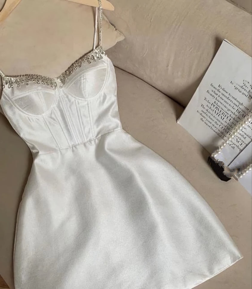 White Short Homecoming Dress Outfits For Women Party Dresses